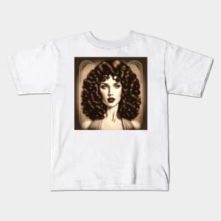 [AI Art] Classic brunette, Art Deco Style Kids T-Shirt